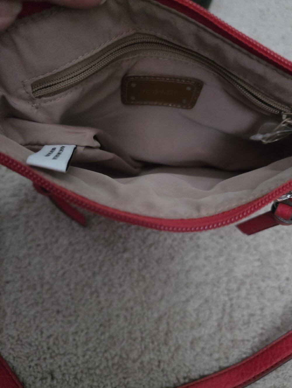 Nine West Red Coral Pebbled Faux Leather Crossbody Bag - Picture 4 of 10